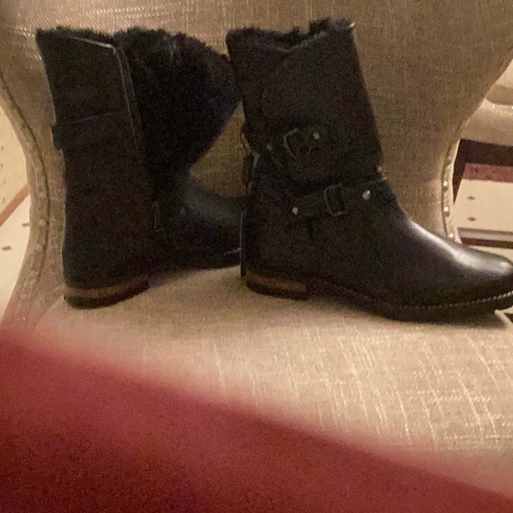 Fabianelli leather boot with shearling lining